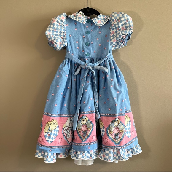 Vintage Daisy Kingdom Puff Sleeve Hearts & Bears Dress Size 4 - Picture 7 of 13